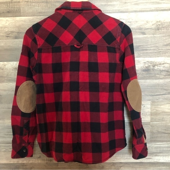 Roots Red and Black Plaid Buffalo Check Flannel Button Up Shirt XS - Picture 10 of 10
